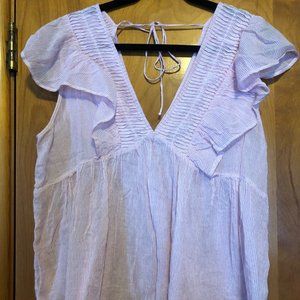 Lucky Brand Pink & White Stripe Top